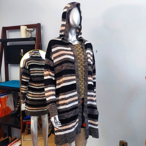 Evelyn Taylor Woman Sweaters - Eve Taylor Hooded Knit Duster 2X